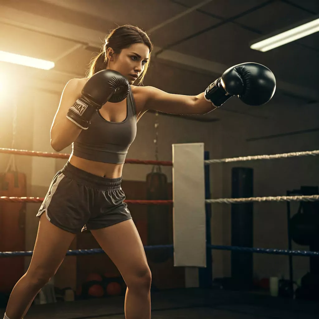 kobieta trenująca boks