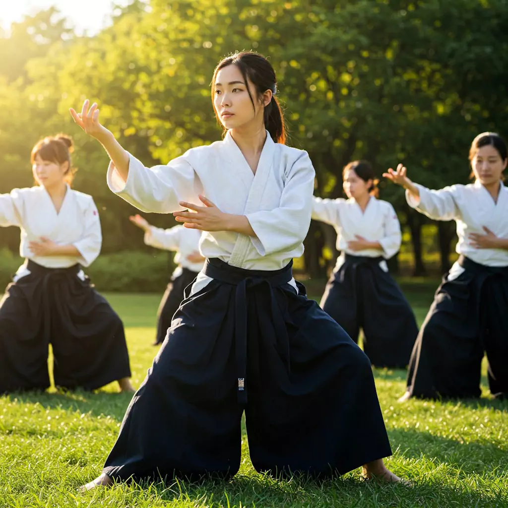 kobiety trenujące aikido