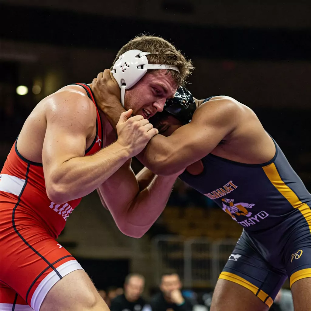 zapaśnicy w uścisku