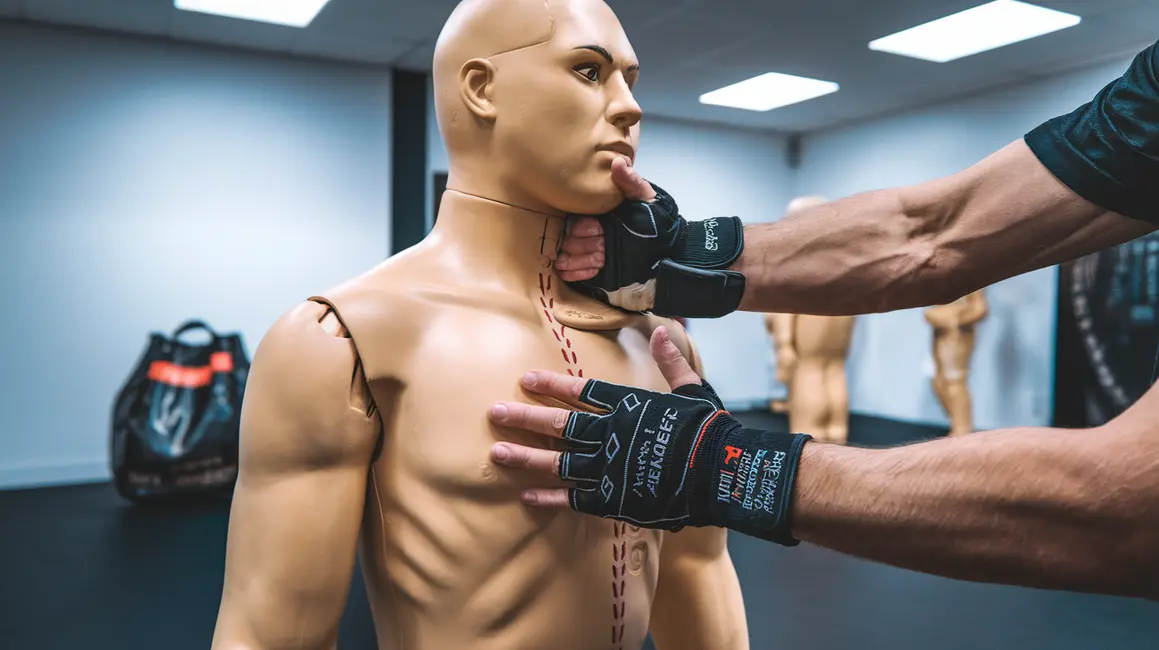 Ilustracja ciała ludzkiego z zaznaczeniem punktów witalnych