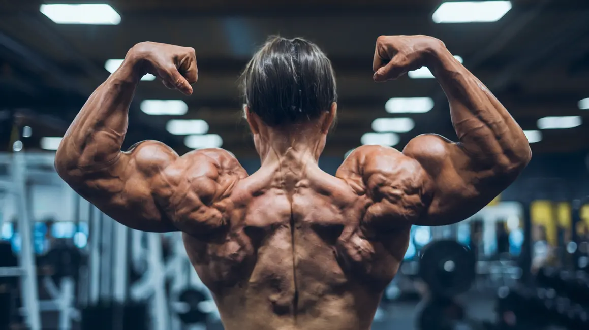 Zawodnicy intensywnie ćwiczący na siłowni, skupieni na rozwoju mięśni