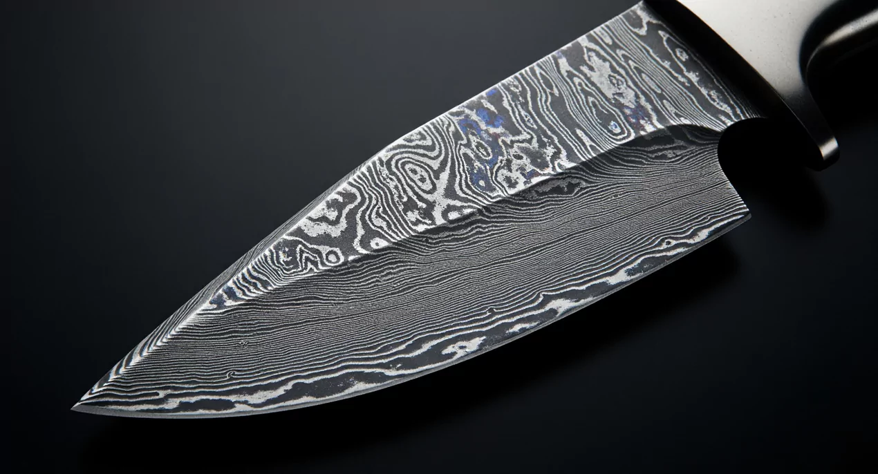 noż ze stali damasceńskiej