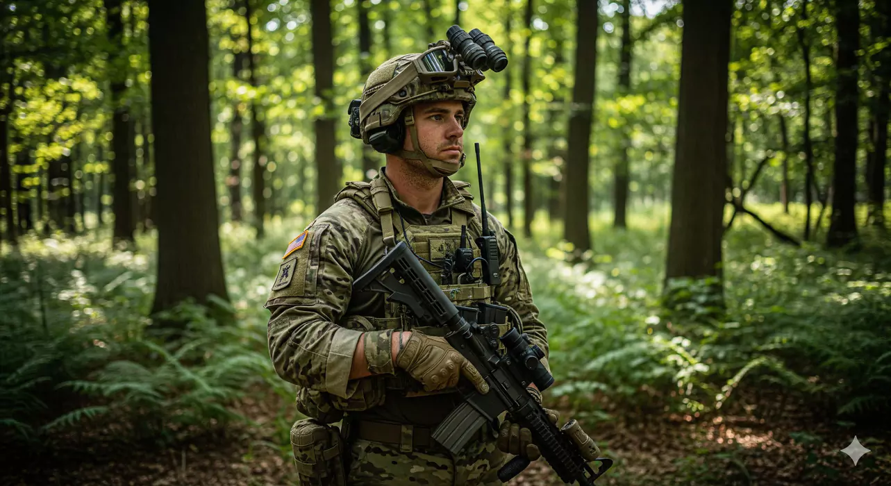 żołnierz w kamuflażu multicam