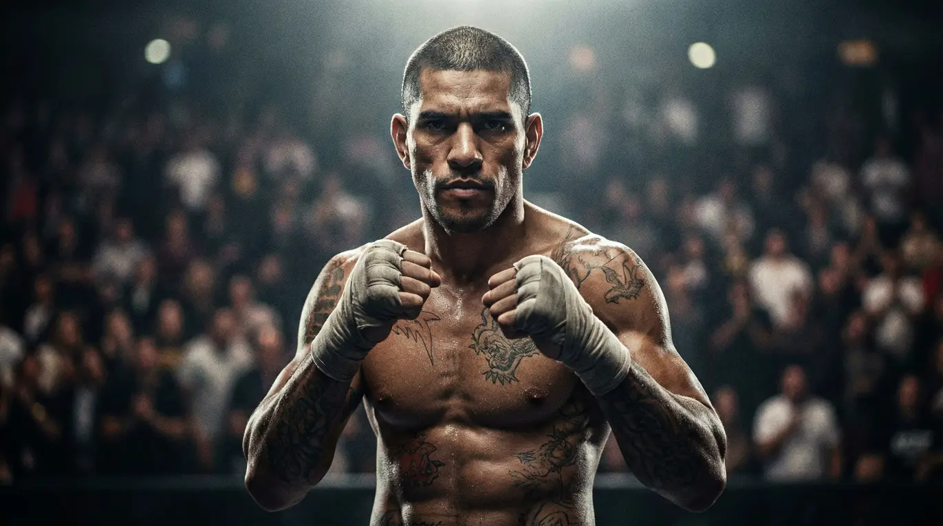 Alex Pereira uderza cios w trakcie walki UFC.