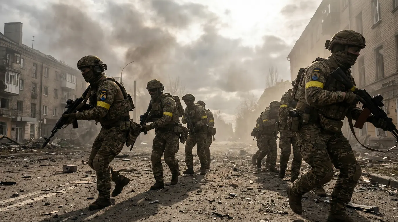 Żołnierze brygady Azow w akcji polowej na Ukrainie.