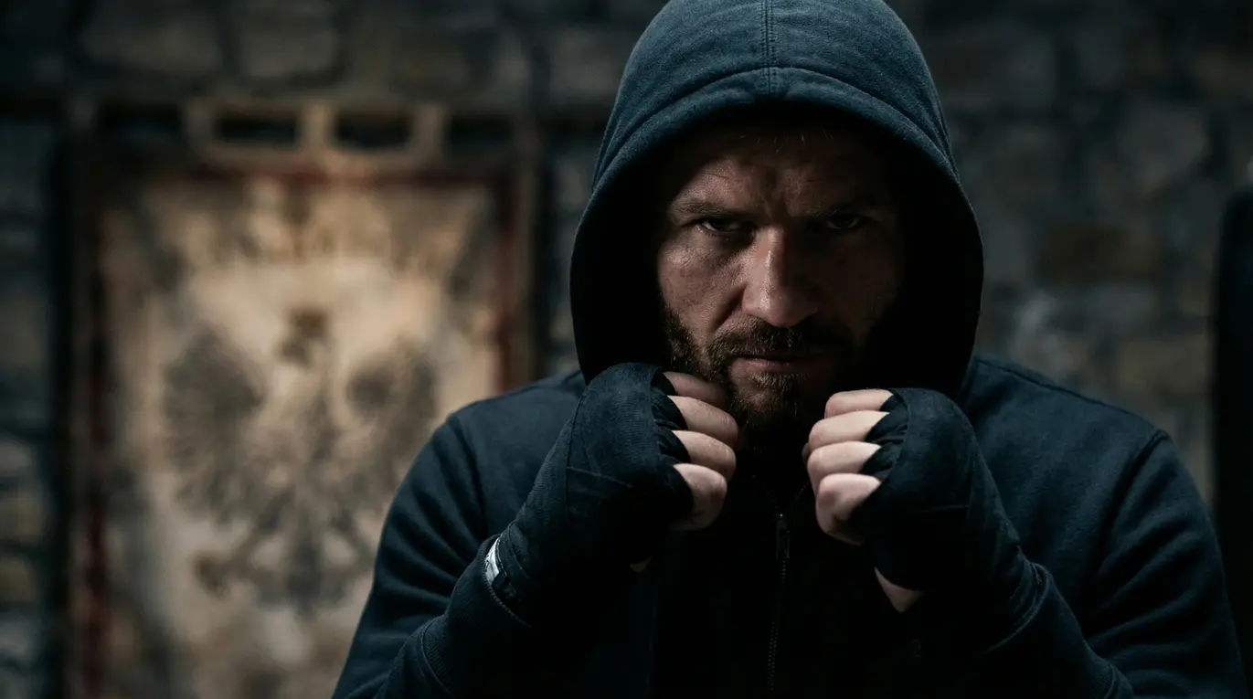 Jan Błachowicz walczy w oktagonie UFC, prezentując niezwykłą determinację.