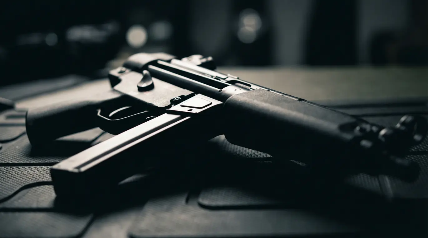 Close-up view of Heckler & Koch MP5