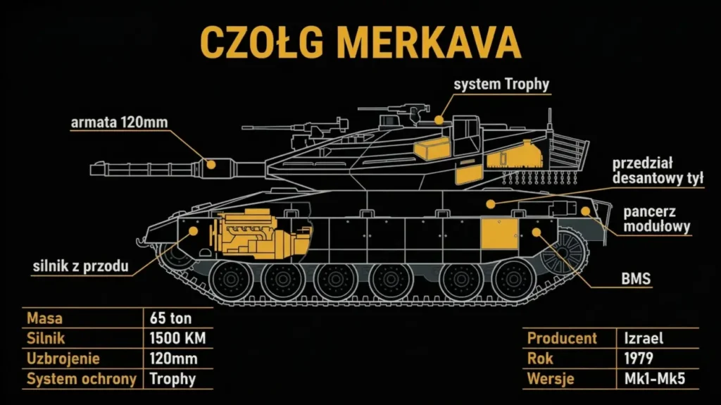 czołg merkava - infografika