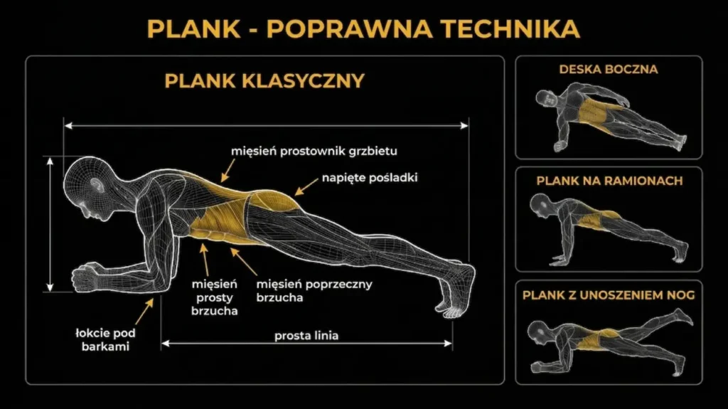 plank ćwiczenie - infografika