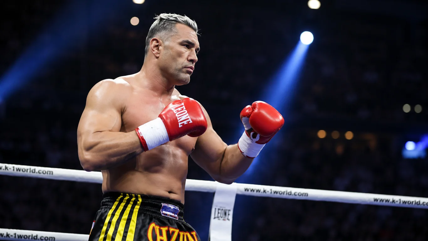 Jerome Le Banner – francuski kickbokser K-1 wagi ciężkiej w ringu podczas walki