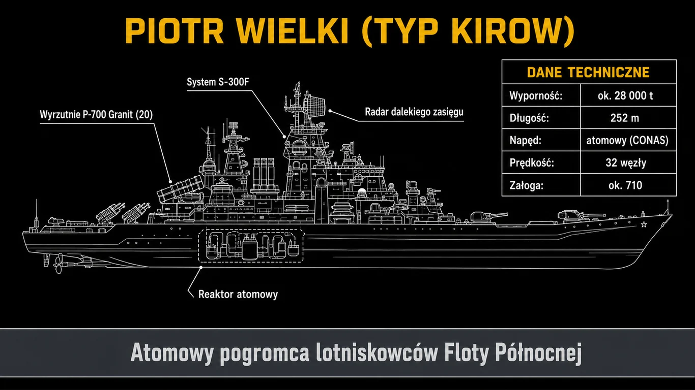 Infografika: Piotr Wielki – uzbrojenie i dane techniczne