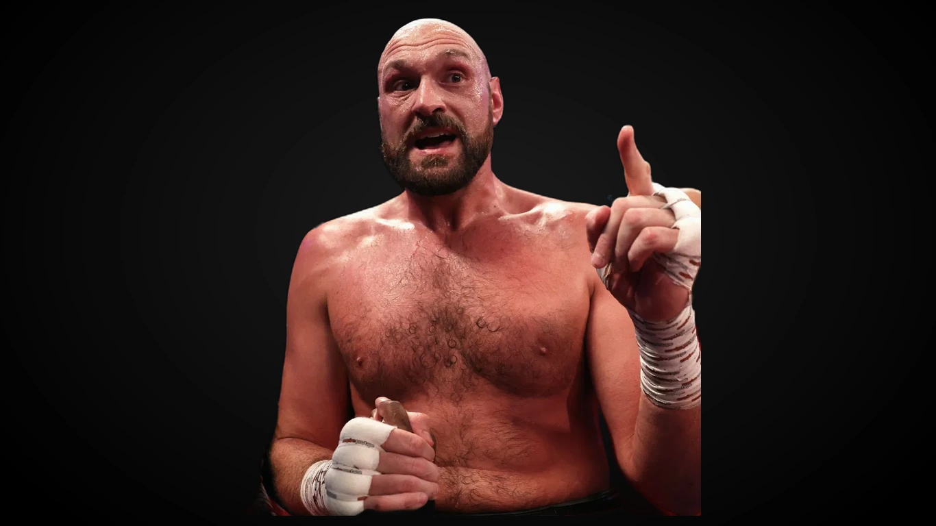 Tyson Fury w ringu, brytyjski mistrz wagi ciężkiej „Gypsy King" w bokserskiej postawie.
